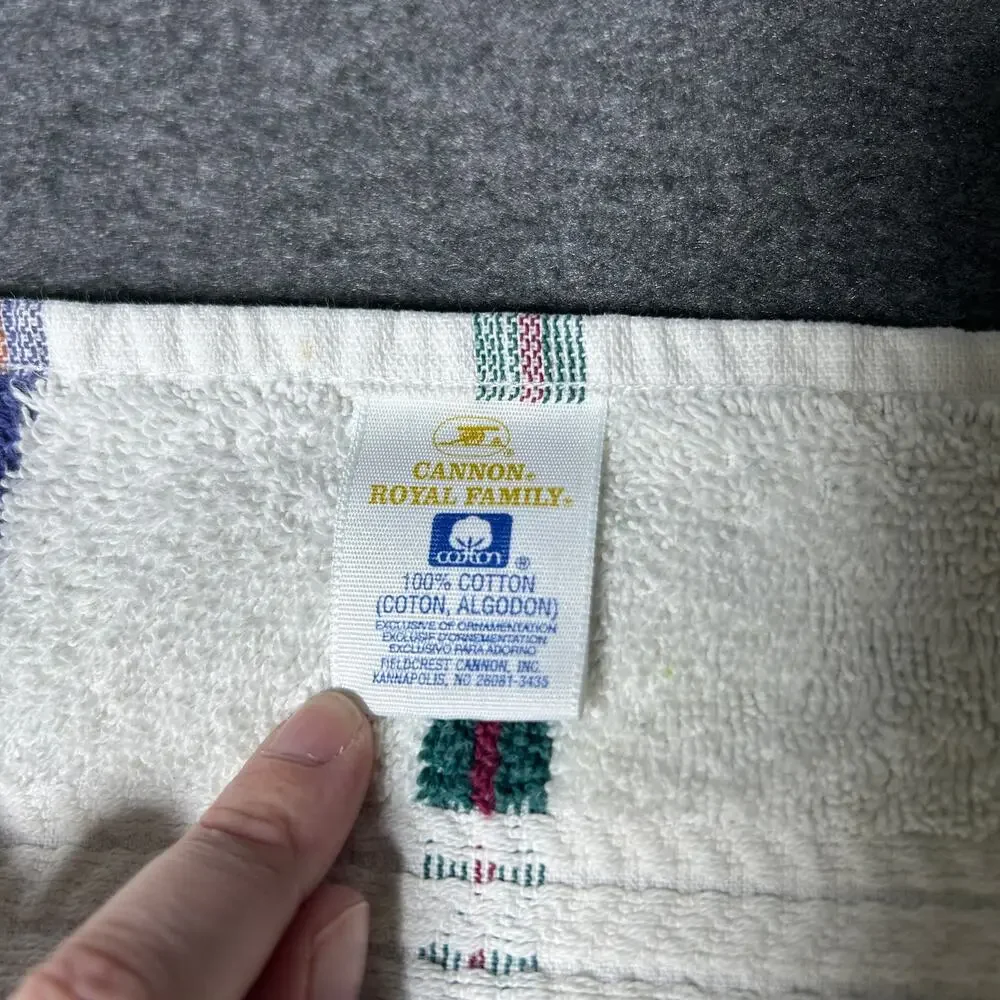 vintage hand towel striped cannon royal family 100% cotton